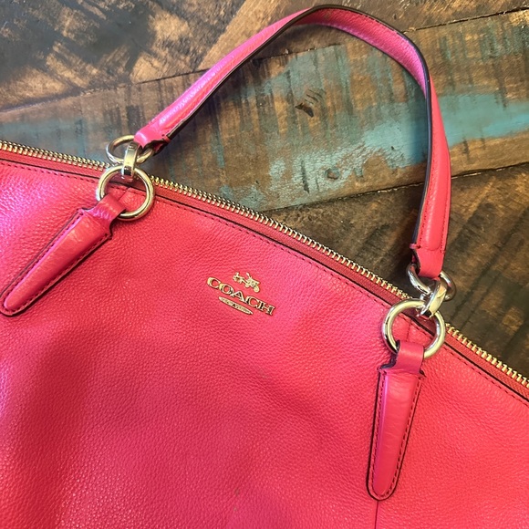Coach Kelsey Small Satchel Pebble Pink Leather Crossbody Bag Authentic Pre-owned - Picture 8 of 9
